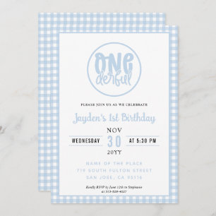 Convite Festa de primeiro aniversario Gira Azul Pastel Mar