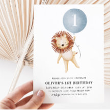 Festa de primeiro aniversario Lion Blue Balloon Bo