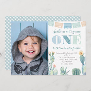 Convite Festa de primeiro aniversario mexicana para o meni