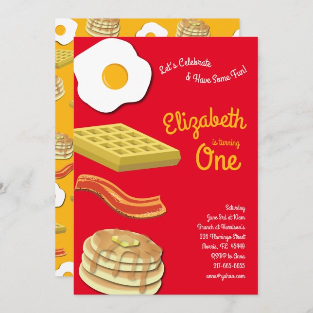 Convite Festa de primeiro aniversario para Crianças do Caf (Frente/Verso)