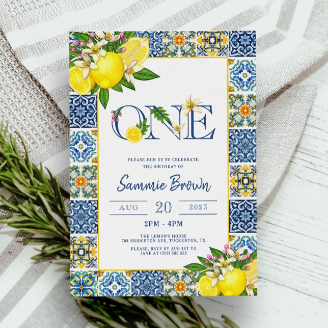 Convite Festa de primeiro aniversario para Menina de Limão (Criador carregado)