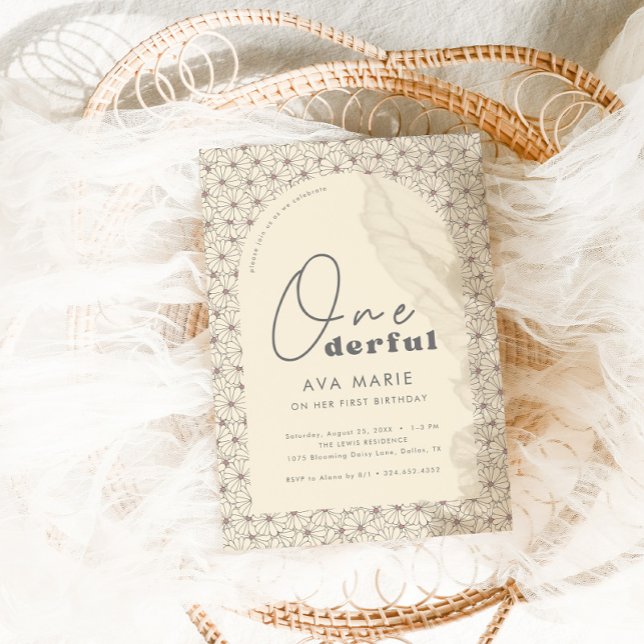 Convite Festa de primeiro aniversario Retro Daisy Girls (Criador carregado)