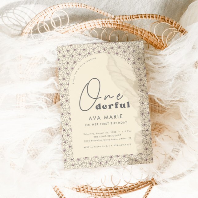 Convite Festa de primeiro aniversario Retro Daisy Girls (Criador carregado)