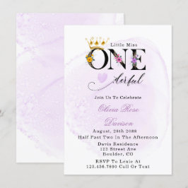 Convite Festa de primeiro aniversario Roxo Maravilhosa