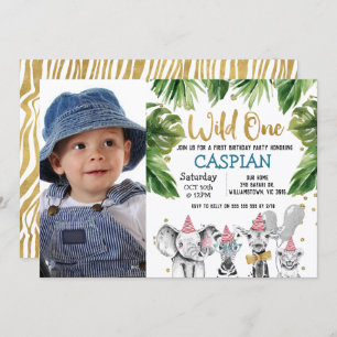 Convite Festa de primeiro aniversario Wild One Safari