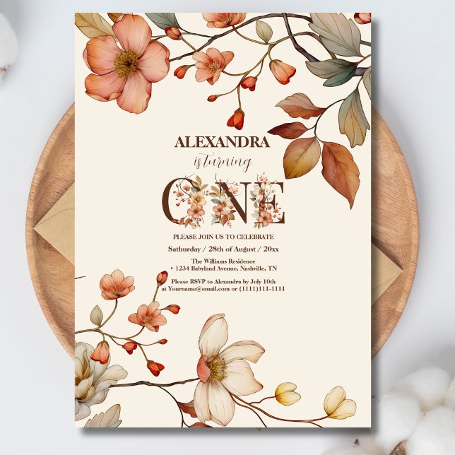 Convite Festa de primeiros aniversarios de Flores Bonito (Criador carregado)