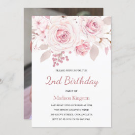 Convite Festa de primeiros aniversarios de Meninas com Flo