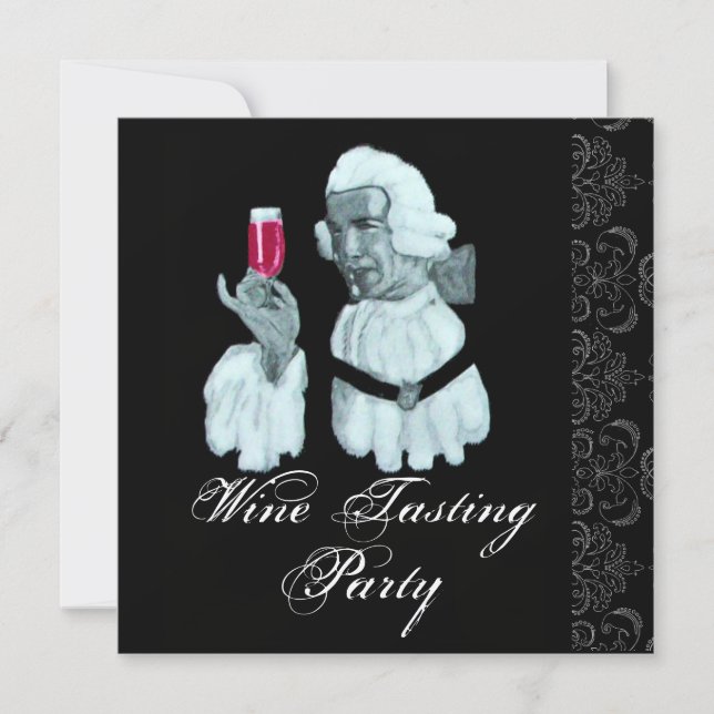 Convite FESTA DE PROVA DE VINHO SOMMELIER Damask, Champagn (Frente)