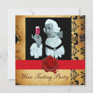 CONVITE FESTA DE PROVA DE VINHO SOMMELIER SELLO DE CERA VE