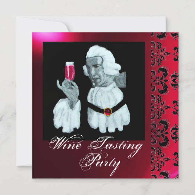 Convite FESTA DE PROVA DE VINHOS SOMMELIER Damask, Champag (Frente)