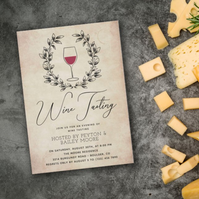 Convite Festa de Provando de vinho tinto Laurel Wreath Vin (Criador carregado)
