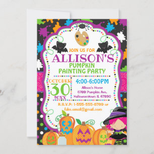 Convite Festa de Pumpkin Infantil de Halloween
