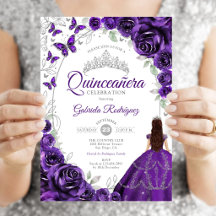 Festa de Quince Anos Floral Roxo Prata