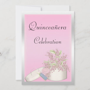 Convite Festa de Quince Anos Rosa e Prata