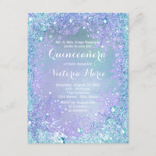 Convite Festa de Quince Anos Winter Wonderland Roxo Turque