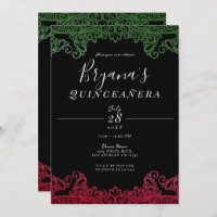 Festa de Quinceañera, 15 Negra Verde e Vermelho