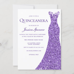 Convite Festa de Quinceanera de Destilação Roxa