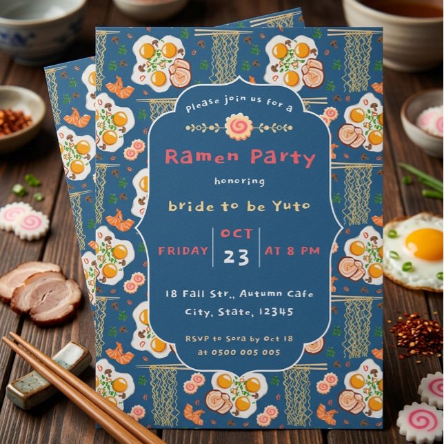 Convite Festa de Ramen para Amantes de Culinária Japonesa  (Criador carregado)