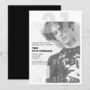 Convite Festa de raparigas aniversário de 21 anos moderna