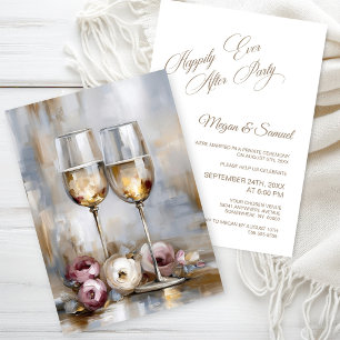 Convite Festa de Receção de Casamento Felizes para Sempre