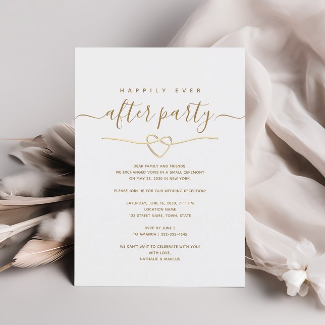 Convite Festa de Recepção de Casamento Felizes para Sempre (Criador carregado)