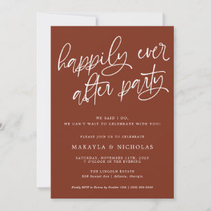Convite Festa de Recepção de Casamento Felizes para Sempre