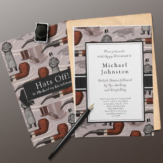 Convite Festa de Reforma de Cavalheiros ou Vintage de Aniv