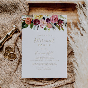 Convite Festa de Reforma Tropical de Feather Boho Dourada 