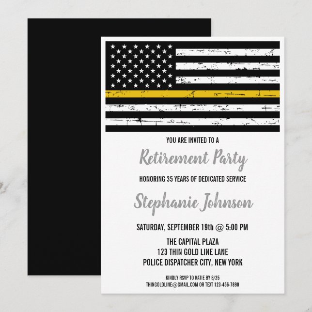 Convite Festa de Retirada da Polícia de Linha Dourada Thin (Frente/Verso)