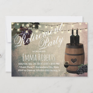 Convite Festa de Retirada de Vintage de Uvas de Barril