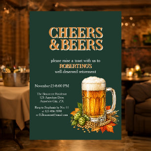 Convite Festa de Retiro Cheers e Beers para Homens Rústico