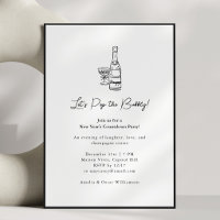 Festa de Réveillon Minimalista com Desenho de Cham