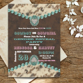 Convite festa de revelação de cowboy ou cowboy ocidental