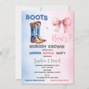 Convite Festa de Revelação de Gênero Botas ou Laços