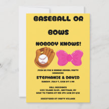 Festa de Revelação de Gênero de Beisebol ou Laços 