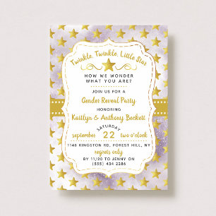 Convite Festa de Revelação de Gênero Twink, Twinkle Little