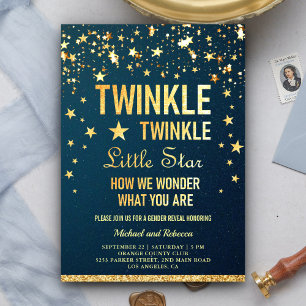 Convite Festa de Revelação de Gênero Twinkle Twinkle Littl