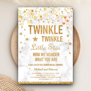 Convite Festa de Revelação de Gênero Twinkle Twinkle Littl