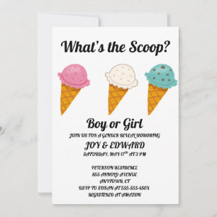 Convite Festa de Revelação de Gênero What's the Scoop