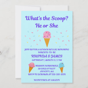Convite Festa de Revelação de Gênero What's the Scoop