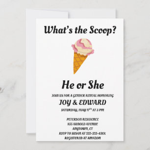 Convite Festa de Revelação de Gênero What's the Scoop