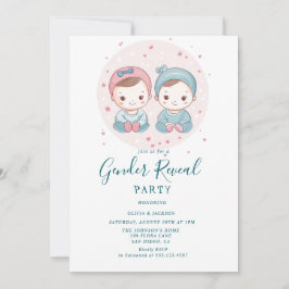 Convite Festa de Revelação de Menino Rosa e Azul ou Menino