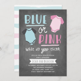 Convite Festa de Revolução do Gênero do Bebê Azul ou Rosa