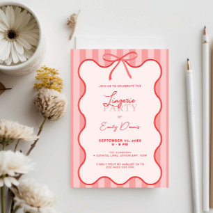 Convite Festa de Roupas Íntimas com Borda Retro Caprichosa