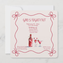 Convite Festa de São Valentim à Noite das Meninas