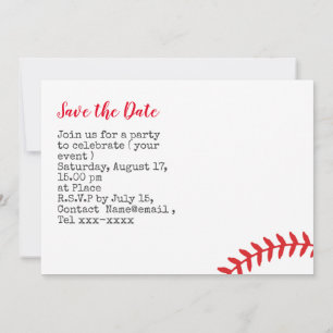 Convite Festa de save the date de beisebol