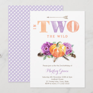 Convite Festa de segundo aniversário da Lavanda Pumpkin B