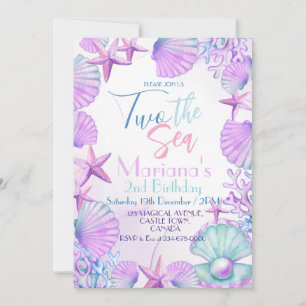 Convite Festa de segundo aniversário das Garotas do Mar Do