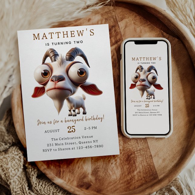 Convite Festa de segundo aniversário de Bovinos (Criador carregado)