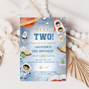 Convite Festa de segundo aniversário de Planetas Espaciais